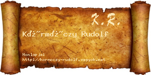 Körmöczy Rudolf névjegykártya