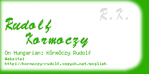 rudolf kormoczy business card